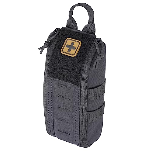LIVANS Molle First Aid IFAK Pouch, Medical Bag Molle Medical Pouch Tactical Medical EMT Kit Empty Molle Med Kit Quick Release Handle Small Portable Everyday Carry Survival Bag with Cross Patch