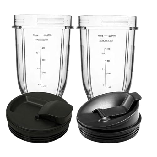 Taza De 18oz Con 2 Tapas De Sellado De Repuesto, Compatible Con Nutri, Compatible Con Ninja, Licuadora Serie Juicer De 900W Y 1000W