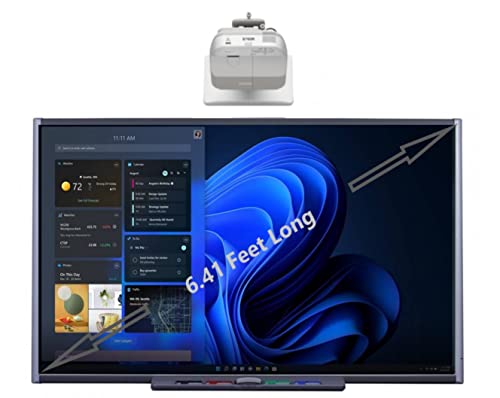 77" Interactive Whiteboard With Projector Bundle For Classroom (Plug And Play) #TOP4