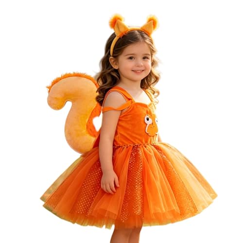 Costume écureuil pour fille, le cadeau de princesse pour de superbes vacances