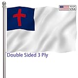 Christian Jesus Cross Flag 3x5 Outdoor Double Sided 3 Ply-Vivid Color Clear Pattern Reinforcement Se