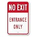 SmartSign 18 x 12 inch â€œNo Exit - Entrance Onlyâ€ Metal Sign, Screen Printed, 63 mil Laminated Rustproof Aluminum, Red and White