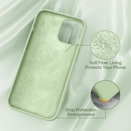 Miracase Designed for iPhone 13 Pro Max Case with Screen Protector,[Soft Anti-Scratch Microfiber Lining],Shockproof Liquid Silicone Rubber Phone Case Cover 6.7 inch, Matcha Green by Miracase - Image 6