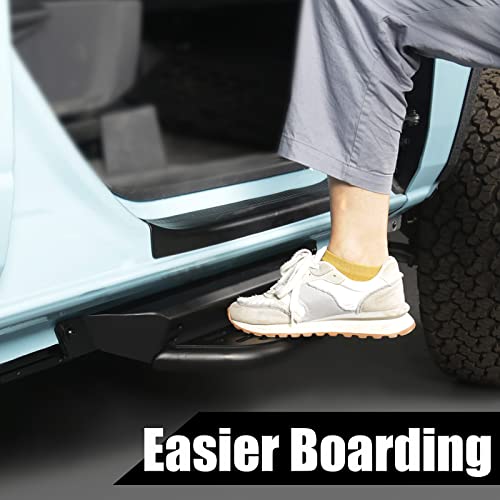 Terfulnel Side Steps For Ford Bronco Accessories 2021 2022 2023 2 4 Door Without Rock Rail, Running Boards Side Bars Drop With Mounting Brackets Front Rear Door Steps For Bronco Accessories #TOP4