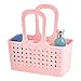 iDesign Orbz Plastic Bathroom Shower Tote Small Divided College Dorm Shower Caddy for Shampoo, Conditioner, Soap, Cosmetics, Beauty Products - Blush