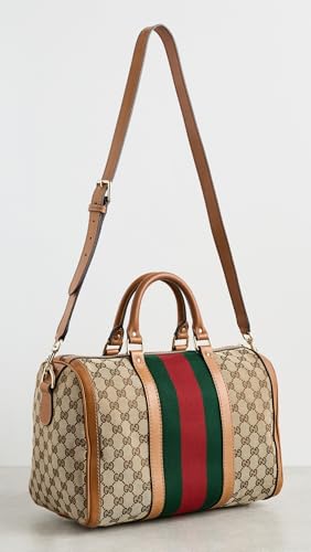 Women's Pre-Loved Gucci Boston Bag, Neutral, Tan, Print, One Size3