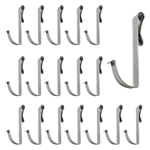 Mewuthede 20 Per Pack J Shaped Stainless Steel Hooks, Wire Rack Hooks, Sink Hooks Heavy Duty Hooks for Kitchen, Bedroom, Office, Wire Shelf, Coat Rack Accessories Cover