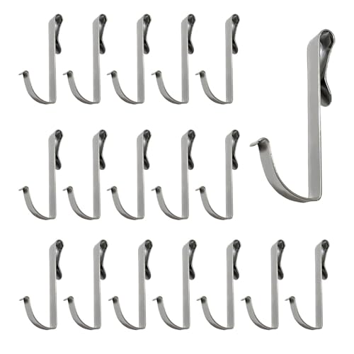 Mewuthede 20 Per Pack J Shaped Stainless Steel Hooks, Wire Rack Hooks, Sink Hanger Heavy Duty Hanging for Kitchen, Bedroom, Office, Wire Shelf, Coat Rack Accessories