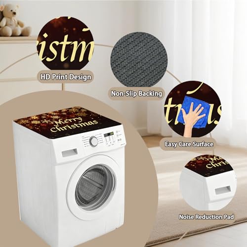 Image of Washer Dryer Top Cover Mat, Non-Slip Laundry Room Decor, Laundry Room Kitchen Appliance Decor Protector Size 23.6x19.7in