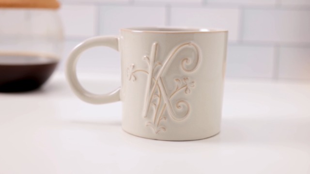 Fringe Studio Artisan Stoneware Mug - White Floral Design 13oz Prairie Collection