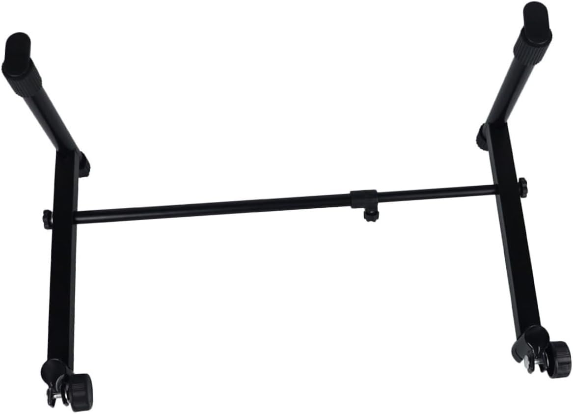 ERINGOGO Adjustable Electric Keyboard Stand Height Extension Portable Reliable Keyboard Holder for Comfortable Playing Position Double Tube Design Black