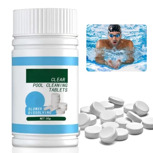 100PCS Chlorine Tablets For Swimming Pool Chlorine Tablets For Hot Tub Paddling Pool Cleaning T-ablets Swimming Pool T-ablets Prevent Water From Turning Green Fast Deodorisation Enjoy A Fresh Shower