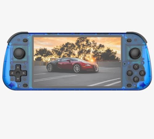 Image of Playtastic R50S Retro Game Console 5 inch Retro Emulator System 64 GB with 15000+Preinstall video game (BLUE)
