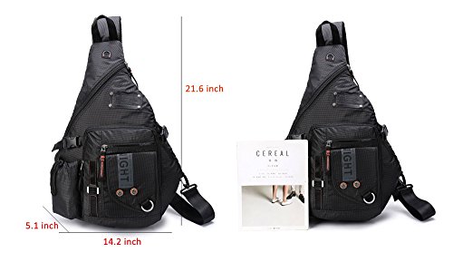 DDDH-Large-Sling-Bags-Crossbody-Backpack-141-Inch-Chest-Daypack-Travel-Bag-Book-Bag-for-MenWomenBlack