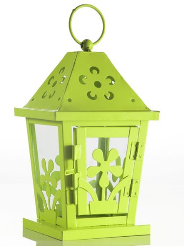 Preisvergleich Produktbild BRANDANI 56342 LANTERNA GIARDINO FIORITO VERDE VETRO