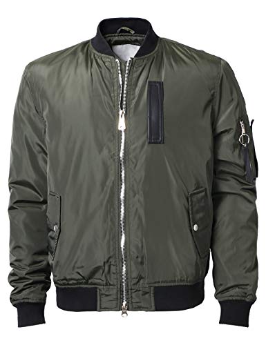 Hat and Beyond Mens Bomber Jacket Active MA-1 Slim Fit Lightweight Windbreaker2