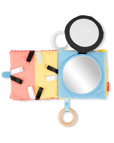 Image of Skip Hop Discoverosity 6-Page Montessori-inspired Soft Baby Activity Book for Sensory Exploration with Multiple Textures and Crinkle & Squeaker Sounds, Age 0+