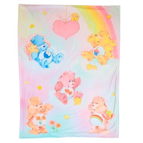 Image of Care Bears Nostalgic Vintage Bedding Super Soft Plush Throw, 46 in x 60 in, (Officially Licensed Product) by Franco Collectibles