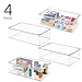 mDesign Plastic Bathroom Storage Organizer Box w/Hinge Lid for Closet Shelves, Cupboards, Holds Medicine, First Aid, Lotion, Cotton Swabs, Masks, and Styling Tools, Ligne Collection, 4 Pack, Clear