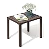 Crestlive Products Outdoor Side TableAluminum Rectangular SideEnd Table Small Patio Coffee Bistro Table for Outdoor Indoor Brown