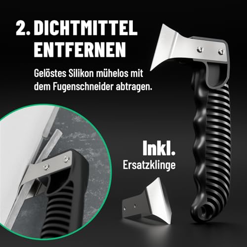 greate Silikonentferner Werkzeug & Silikon Abzieher Set 25-teilig - Fugenschneider, Silikonfugenentferner & Fugenglätter zur Entfernung & Erneuerung von Silikon & Acryl Fugen - Silikon Entferner