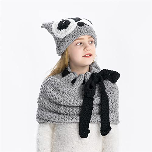 Kids Winter Knitted Beanie Hat Neck Warmer Scarf Set for Boys Girls Cartoon Animal Crochet Warm Cap Neck Gaiter4