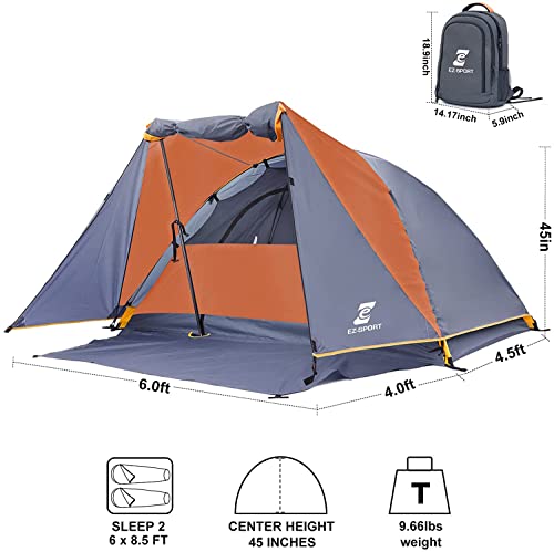 Camping Tent 2 Person, Aluminum Poles Tent With Bike Shed And Rainfly-Portable Dome Tents For Camping #TOP3