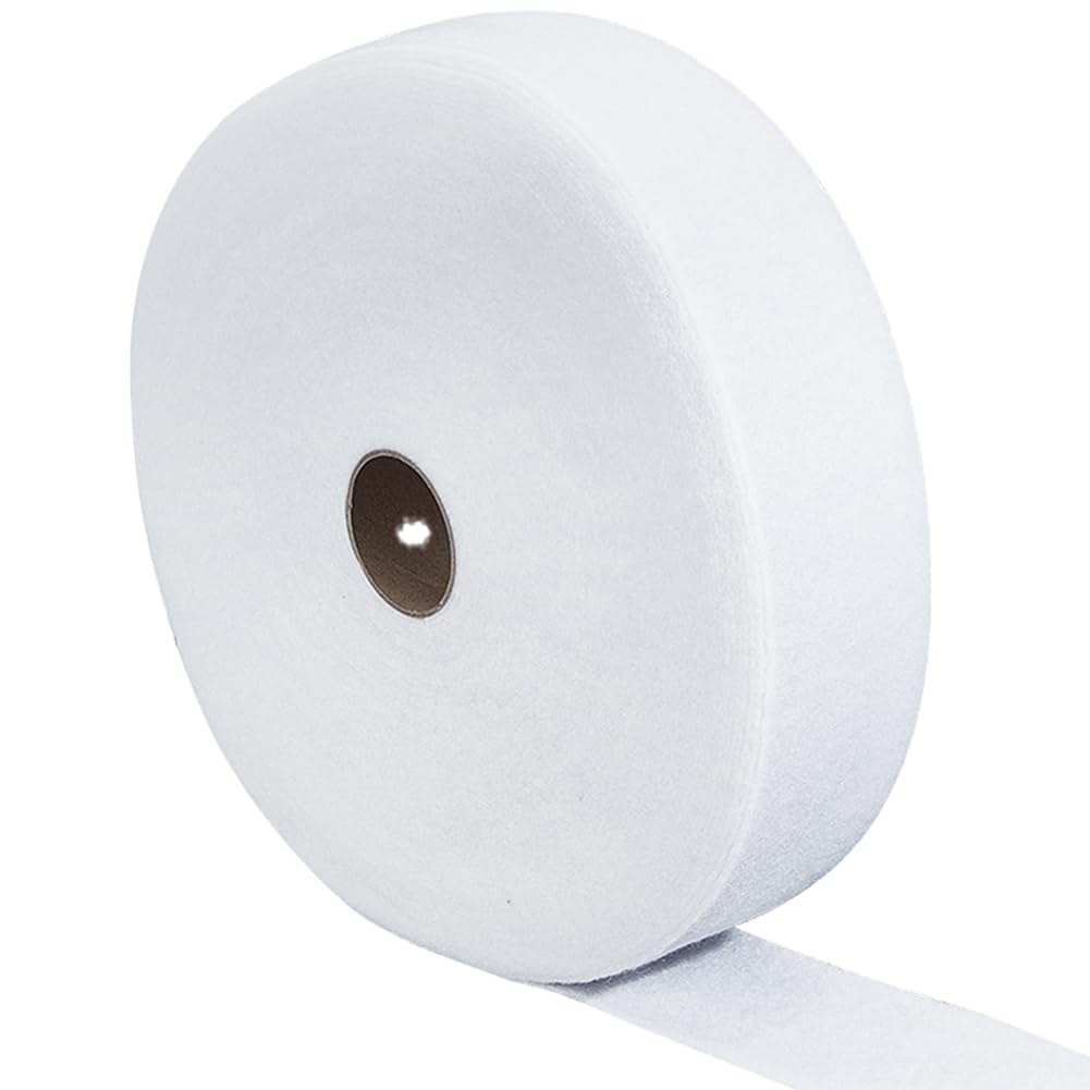 CRASPIRE Striscia di Ovatta Jelly Roll da 2 1/4 Pollici x 36 Iarde Tessuto di Ovatta in Misto Poliestere Tessuto Bianco Perforato per Tappezzeria Tessuto Misto Cotone Intrecciato per Trapunte Aghi