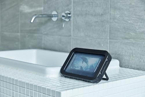 リズム(RHYTHM) スマホ 防水ケース 【 日本製 】 防水 IPX7 相当 お風呂 OK 角度調節可能な収納 スタンド ・ 壁掛け 背面 マグネット 黒色 14.3x22.3x3.2cm Made in Japan シャワー・ウォールマウント 「MAGCASE S」 9YY018RH02