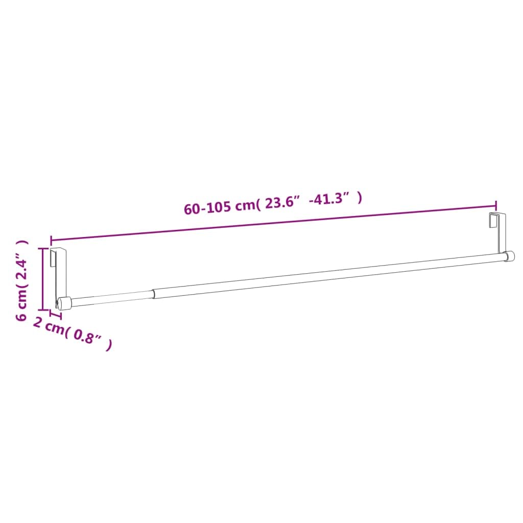 Lot de 2 tringles à rideaux télescopiques réglables en aluminium - 60-105 cm - Blanc et argenté - Pour fenêtre