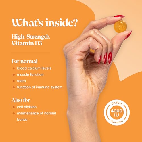Vitamin D Gummies - 4000 IU Vitamin D3 - Vegetarian & Gluten Free - VIT D Gummies for Bones & Teeth - Alternative to Vitamin D Tablets & Spray - 60 Gummies - 1 Month Supply - Novomins - Image 6
