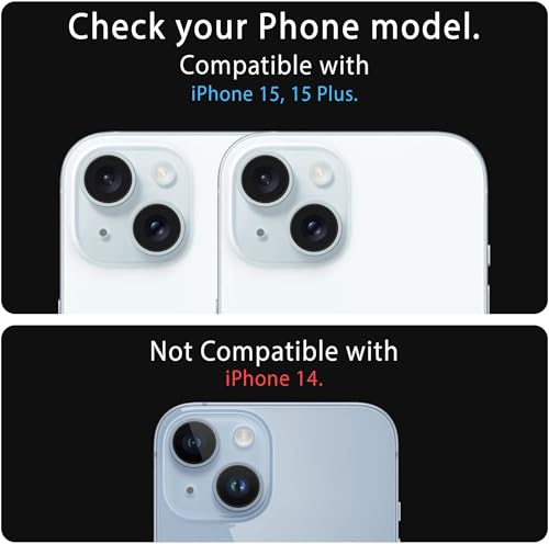 Image of ArmourPro Premium Camera Lens Protector Tempered Glass Compatible For iPhone 15 and iPhone 15 Plus Tough HD Individual Aluminum Alloy Rings 9H Camera Cover , Scratch-Resistant,Camera Lens Protection| Silver