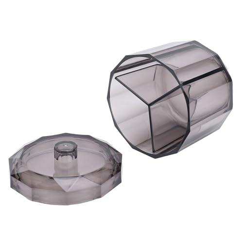 Sonew Dispenser Porta Bastoncini di Cotone Acrilico, Coperchio Resistente All'acqua e Alla Polvere a 3 Scomparti, Dispenser per Dischetti di Cotone, con un Look Elegante, per