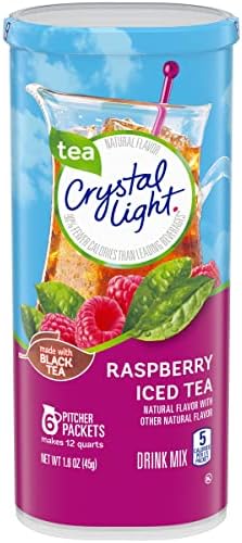 Crystal Light Raspberry Iced Tea, 12-Quart 1.6-Ounce Canister (Pack Of 8)