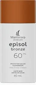 Protetor Solar Iluminador Bronzer Episol Bronze FPS60 com Textura Ultraleve, Toque Seco, Efeito Bronze Natural, para Todos os Tipos de Pele, 40mL