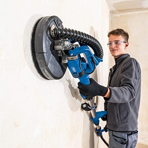 Bild 5 - Scheppach Wand & Deckenschleifer DS920X - 710W, Ø225mm, LED-Arbeitsleuchte | bis 90° neigbarer Kopf, teleskopierbarer Trockenbauschleifer | inkl. 4m Absaugschlauch, Absaugadapter & 6 Schleifscheiben