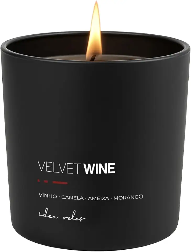Vela aromática perfumada VELVET WINE, IDEA VELAS 210g, cera vegetal