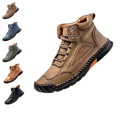 Sawbehind Mens Shoes,Saw behind Men's Comfortable Handmade Leather Boots – Waterproof,Arch Support,Mens Boots Wide