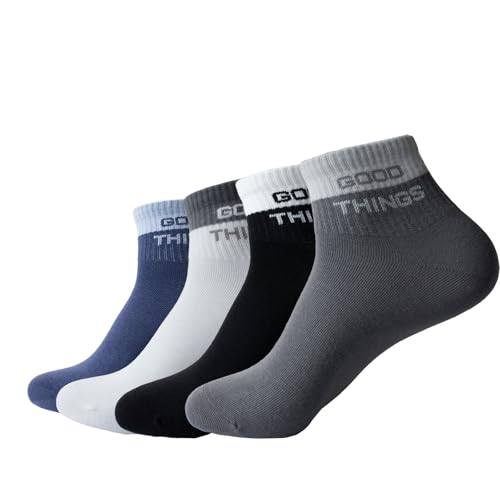 WIMSSERT Calcetines para mujer, serie de colores degradados, calcetines cálidos de algodón para niñas, talla 7.5-11 (5 pares), Negro/Blanco/Gris/Azul, 8-11
