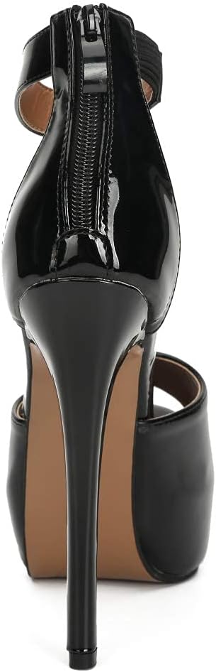 Enelauge Women's Sexy Ankle Straps Peep Toe Buckle Platform Stiletto Wedding Party High Heels Sandals - Image 6