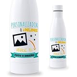 CUAC REVOLUTION Botella de Agua Personalizada con Foto y Texto 750ml | Botella de Agua Acero Inoxidable |Termo Personalizado | Libre de BPA y Reutilizable | Bebidas Frías y Calientes hasta 12h.