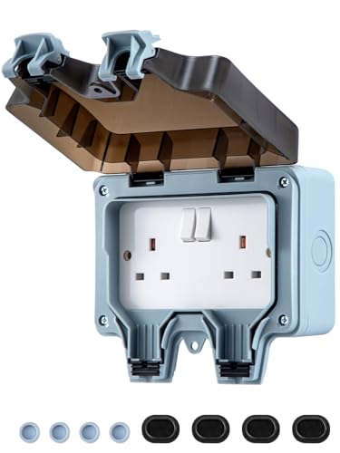 Holdfiturn Outdoor Double Socket, IP66 Waterproof