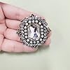 Broche antique en strass pour femmes et filles, ton doré, vintage, baroque, rectangulaire, perle en cristal, style bohème, victorien, broche élégante pour Noël, festival, bijou cadeau, Métal, Zircon #3