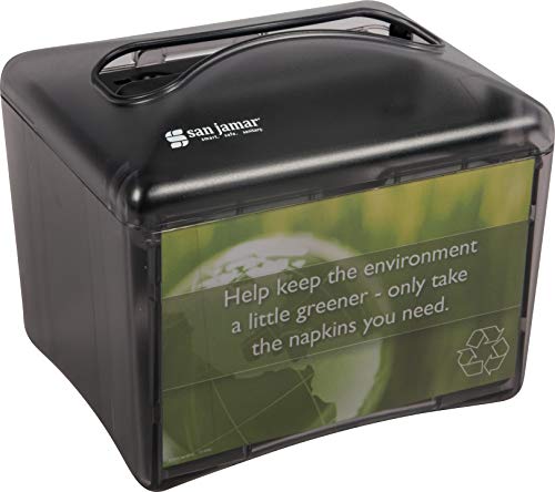 San Jamar H4003 Venue Table Top Interfold Napkin Dispenser, 200 Capacity, Black Pearl