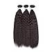 Kerriana Kinky Straight Human Hair Bundles, Kinky Straight Sew In 100% Unprocessed Brazilian 3 bundles 10 12 14 inch For Black Women