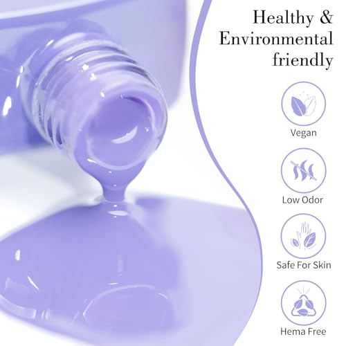 Image of CANNI 9ml Soft Purple Gel Nail Polish, High Gloss UV LED Soak Off Gel