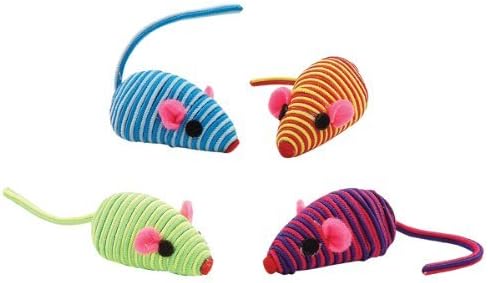 Zanies Rattling Hypno Mice Cat Toys - Set of 4 (fur free)