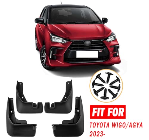 Image of Mud Flaps Mud Guards Fit for Toyota Wigo /Agya 2023-, Front & Rear Mud Splash Guards Accessories - 4 Pc, Black