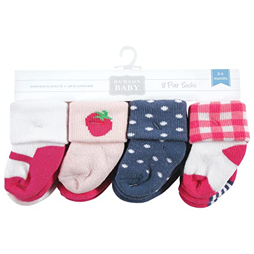 Image of Hudson Baby Baby 8-pack Cotton Rich Newborn and Terry Socks