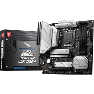 MSI MAG B660M Mortar WiFi DDR4 Gaming Motherboard (mATX, 12th Gen Intel Core, LGA 1700 Socket, DDR4, PCIe 4, 2.5G LAN, M.2 Slots, Wi-Fi 6)